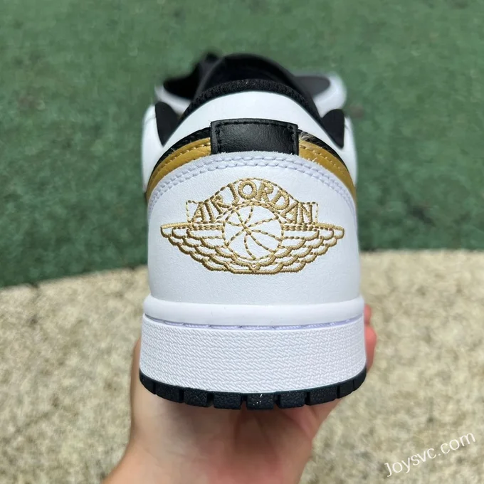 Air Jordan 1 Low 553558-172 White Black Gold Hook DT Version