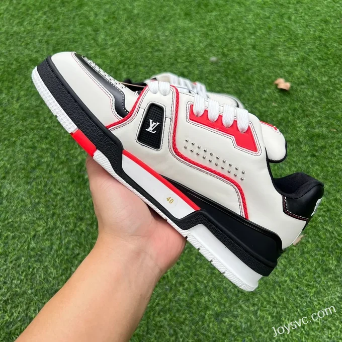 Louis Vuitton Trainer White Black Red Y Version