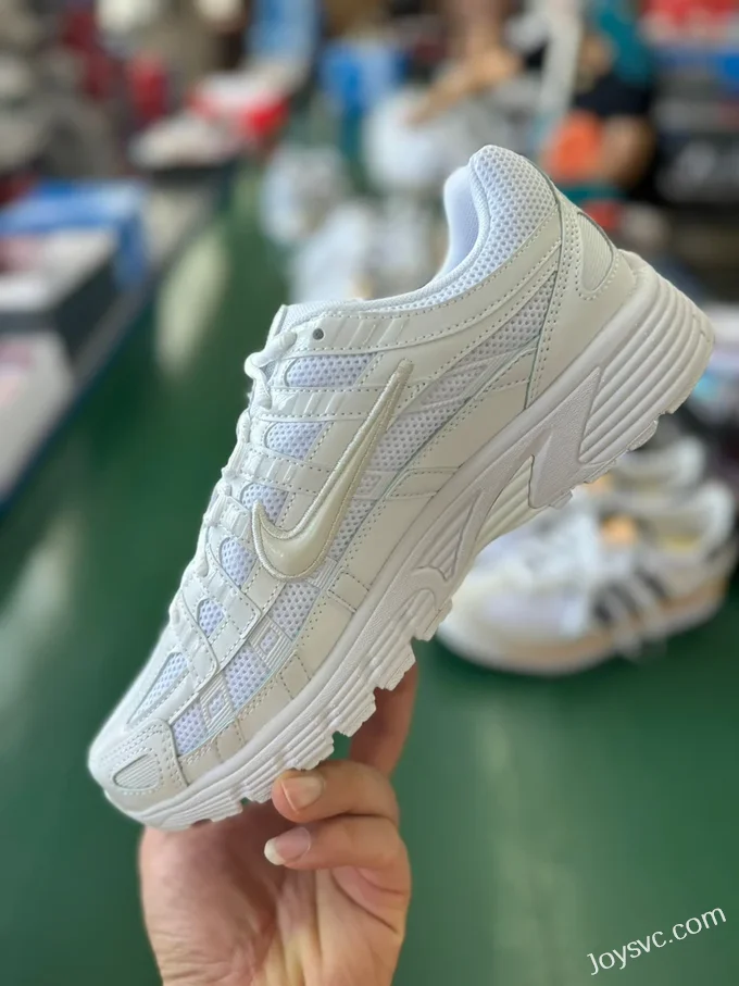 Nike P-6000 All White Retro Running Shoes