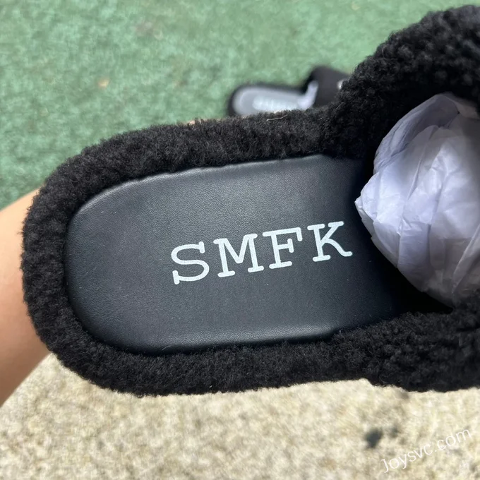 SMFK Black Fur Sandals