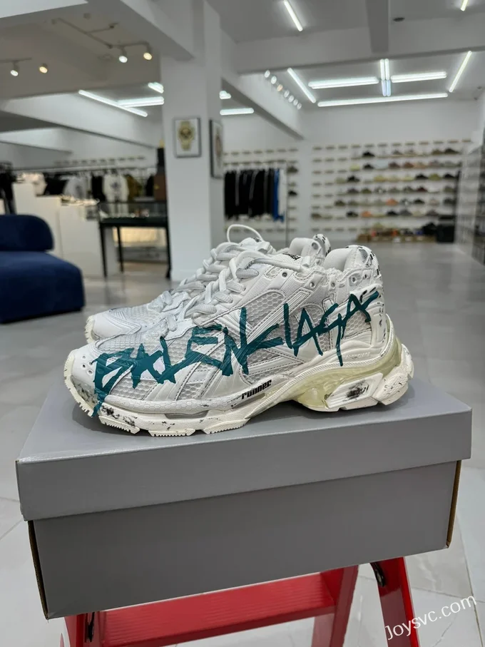 Balenciaga Paris 7.0 Runner Graffiti Green Sneakers