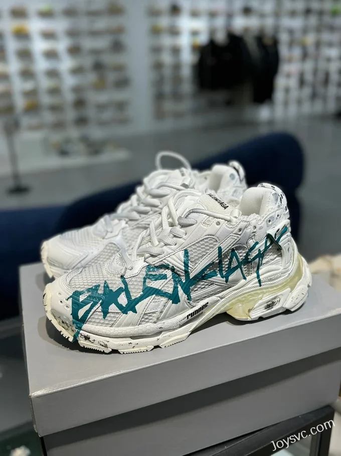 Balenciaga Paris 7.0 Runner Graffiti Green Sneakers