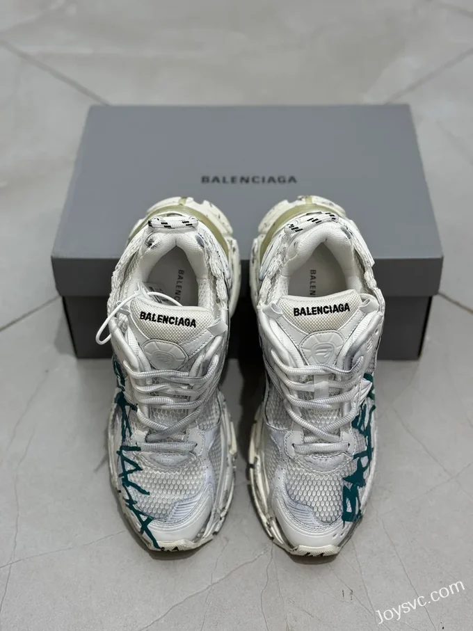 Balenciaga Paris 7.0 Runner Graffiti Green Sneakers