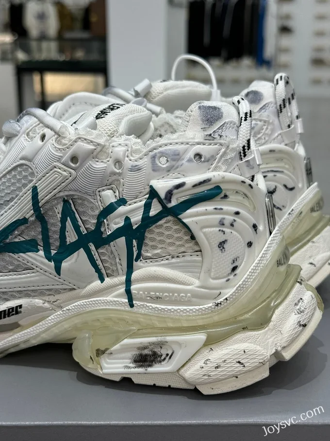 Balenciaga Paris 7.0 Runner Graffiti Green Sneakers