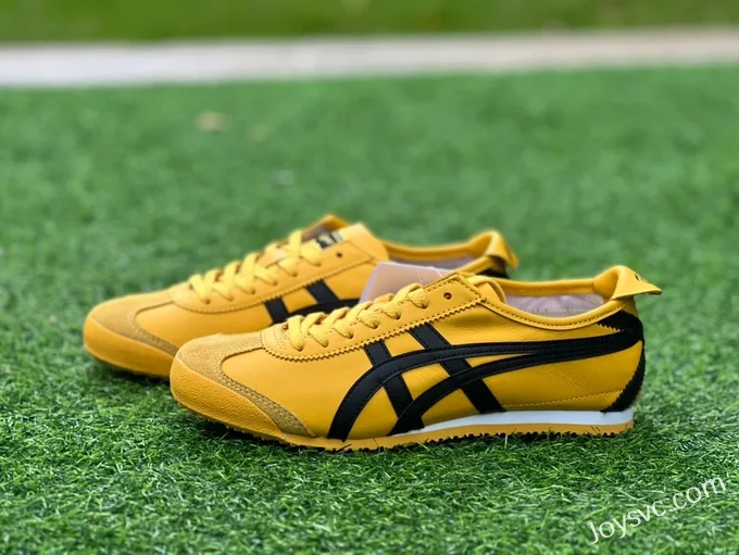 Onitsuka Tiger Mexico 66 Leather Sneakers in Yellow & Black