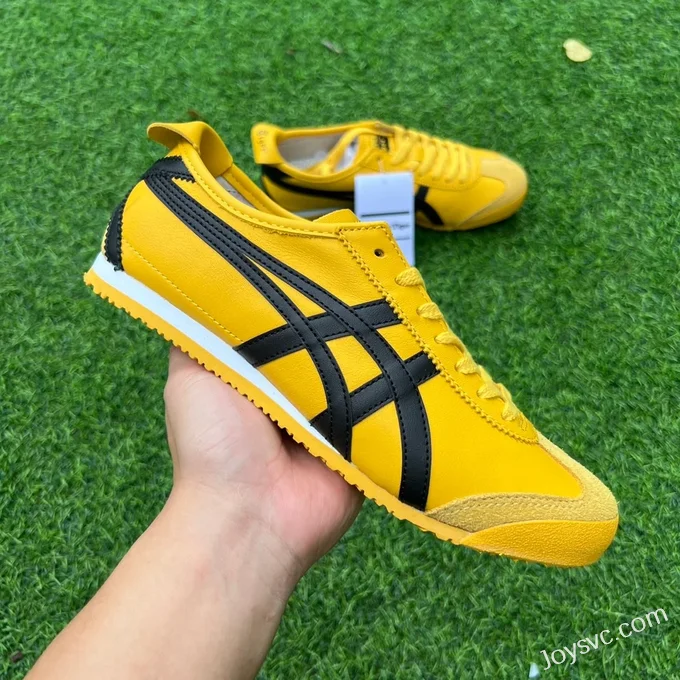 Onitsuka Tiger Mexico 66 Leather Sneakers in Yellow & Black