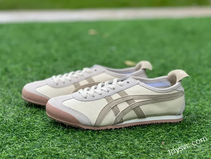 Onitsuka Tiger Mexico 66 Leather Sneakers in Beige & Brown