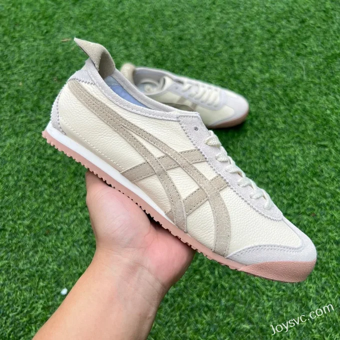 Onitsuka Tiger Mexico 66 Leather Sneakers in Beige & Brown