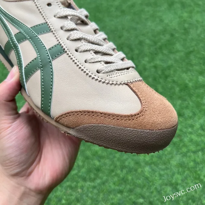 Onitsuka Tiger Mexico 66 Leather Sneakers in Beige & Brown