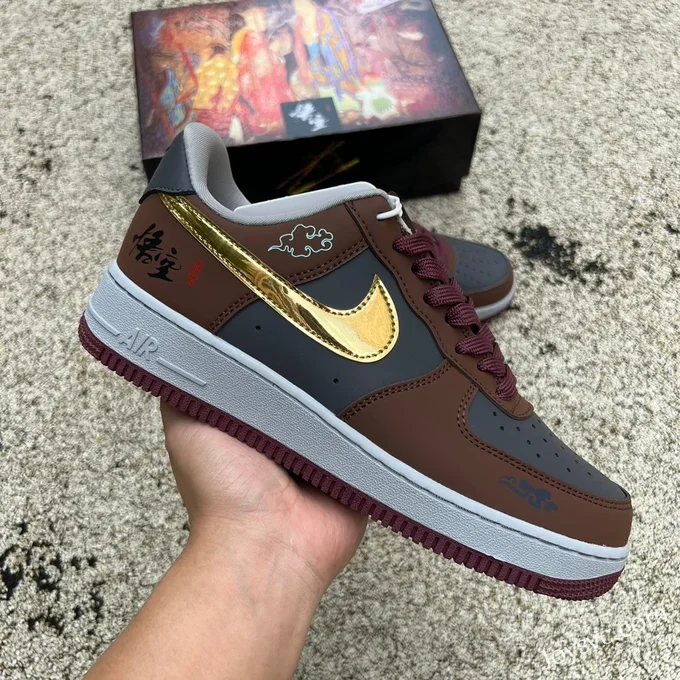 Nike Air Force 1 BY YOU Black Wukong Brown