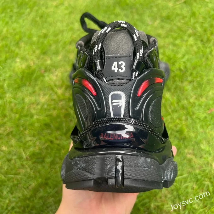 Balenciaga Runner 7.5 Black Red Logo Sneakers