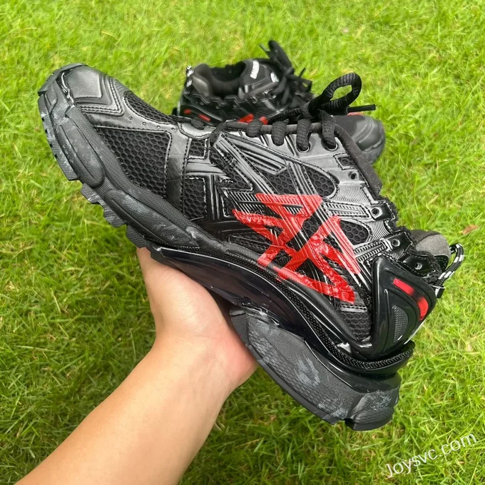 Balenciaga Runner 7.5 Black Red Logo Sneakers