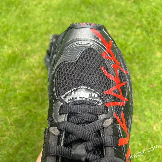 Balenciaga Runner 7.5 Black Red Logo Sneakers