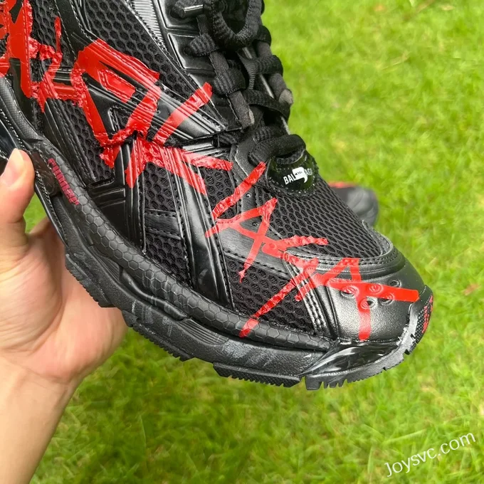 Balenciaga Runner 7.5 Black Red Logo Sneakers