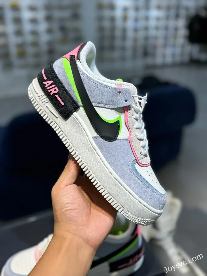 Nike Air Force 1 Shadow Sneakers in Blue Pink & Green