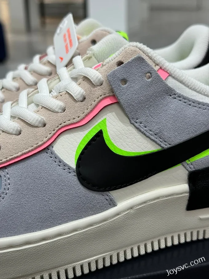 Nike Air Force 1 Shadow Sneakers in Blue Pink & Green