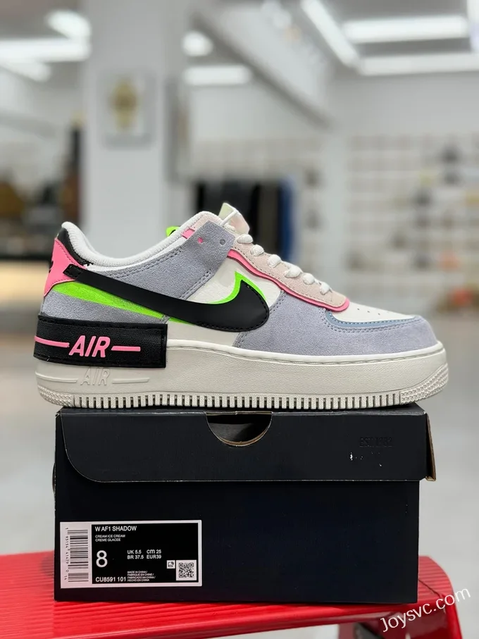 Nike Air Force 1 Shadow Sneakers in Blue Pink & Green