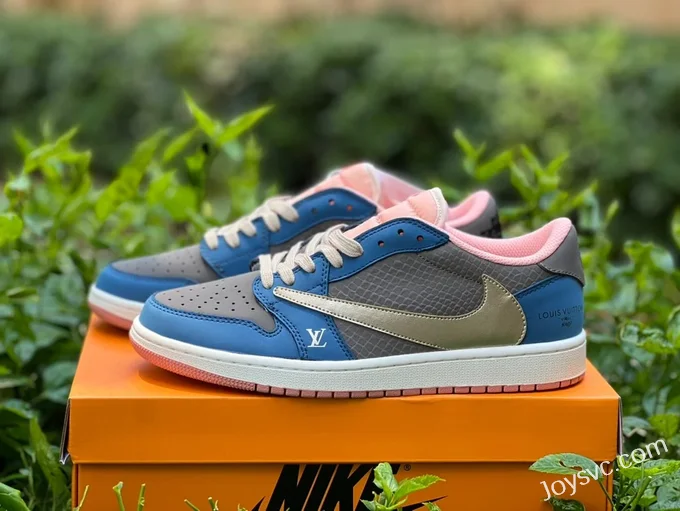 Travis Scott x Air Jordan 1 Low DM7866-669 Grey Blue Pink Wukong Reverse Swoosh