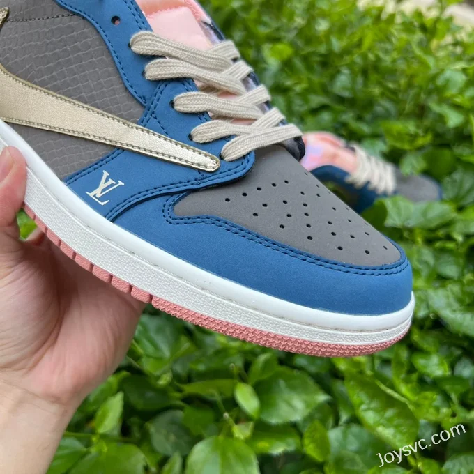 Travis Scott x Air Jordan 1 Low DM7866-669 Grey Blue Pink Wukong Reverse Swoosh