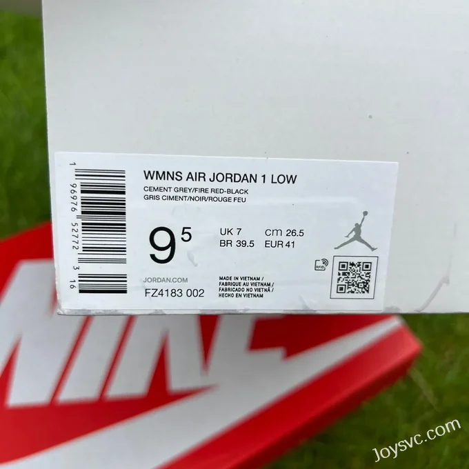 Air Jordan 1 Low FZ4183-002 Grey Black Red Retro