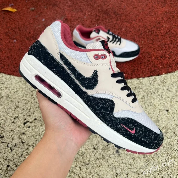 Nike Air Max 1 PRM Black White Pink Unisex Running Shoes FD5743-200