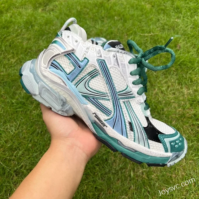 Balenciaga Runner 7.5 White Green Blue Sneakers