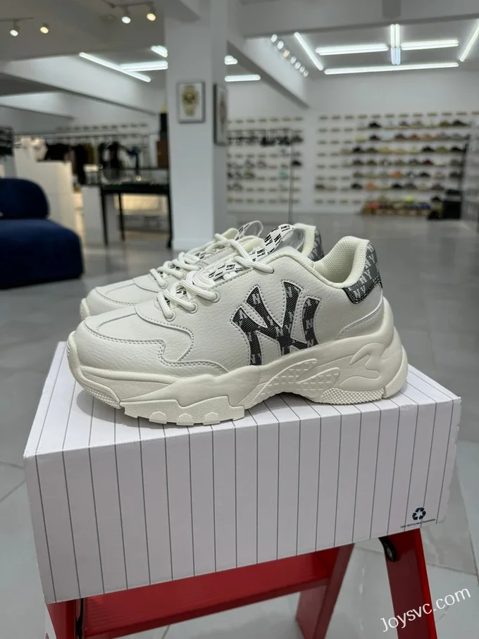 MLB BigBall Chunky Dad Shoes White Black NY Yankees