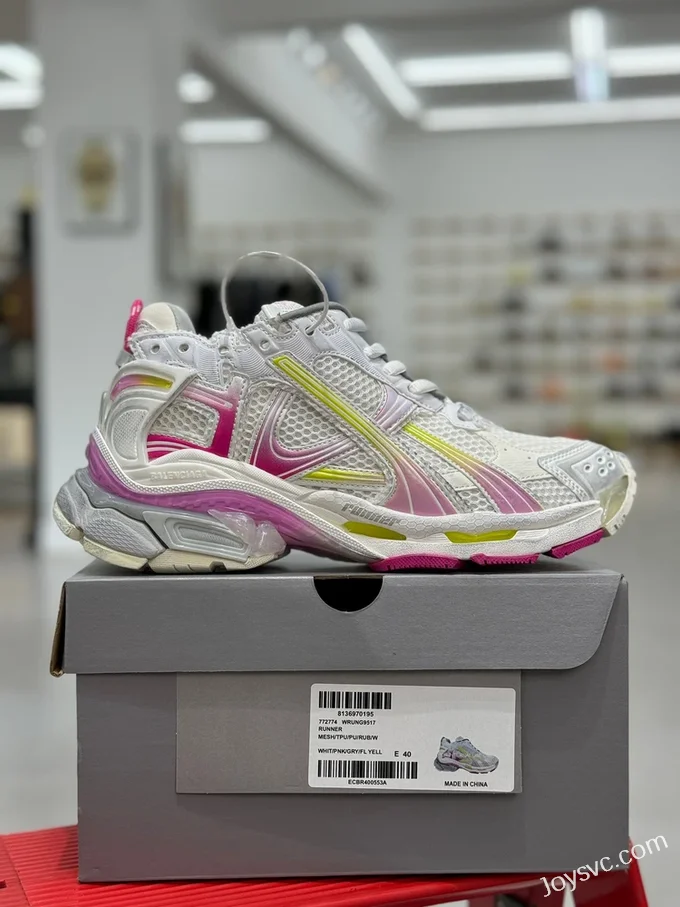 Balenciaga Paris 7.0 Runner White Pink Yellow Sneakers