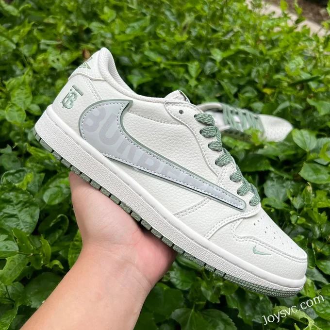 Burberry x Travis Scott x Air Jordan 1 Low DM7866-020 White Green Retro