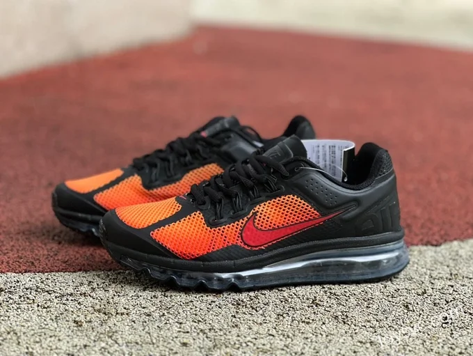 Nike Air Max 2013 Black Orange Cushioned Running Shoes HF4884-873