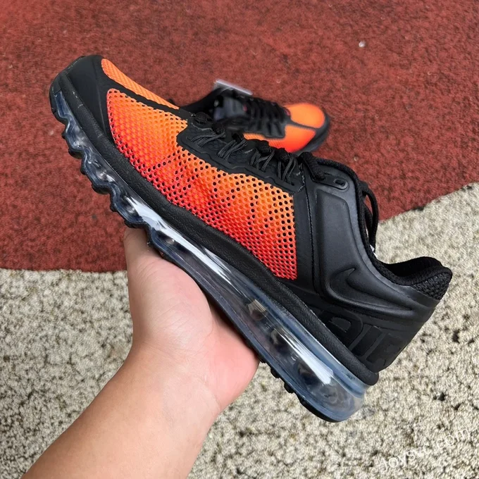 Nike Air Max 2013 Black Orange Cushioned Running Shoes HF4884-873