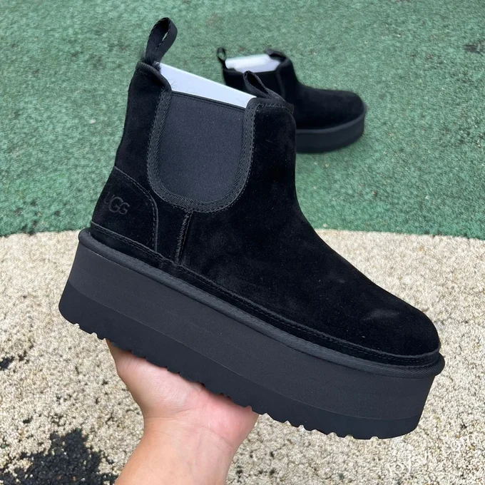 UGG Thick Sole Black High Top Boots