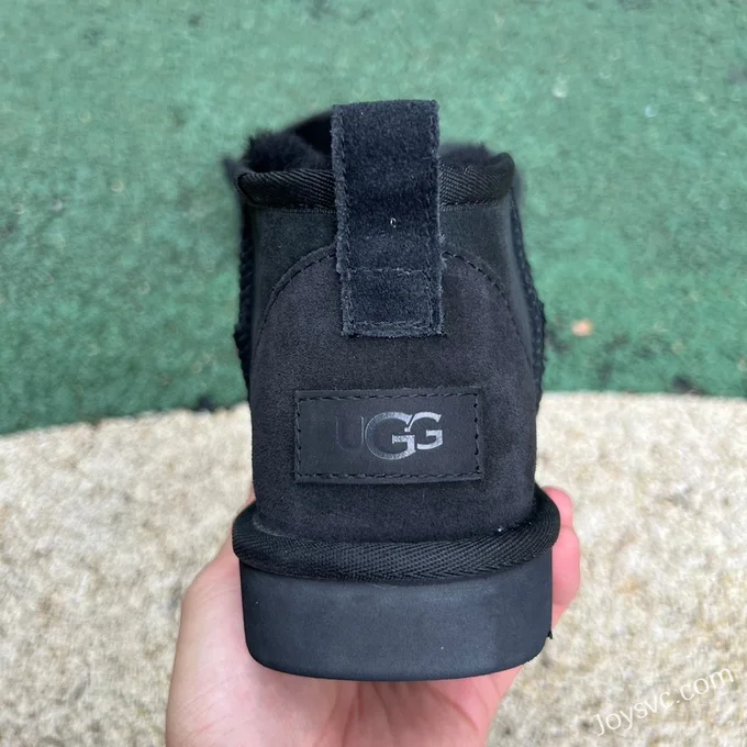 UGG Flat Sole Black Mid Top Boots