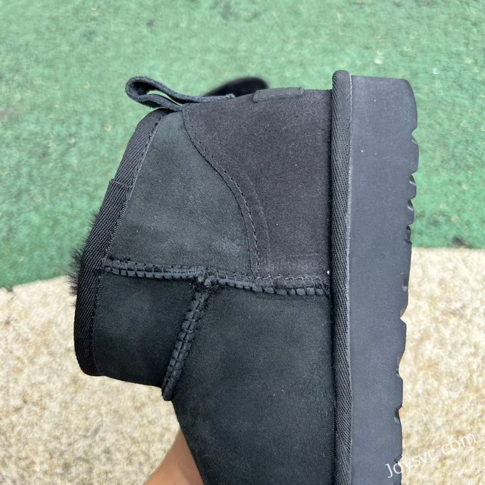 UGG Flat Sole Black Mid Top Boots