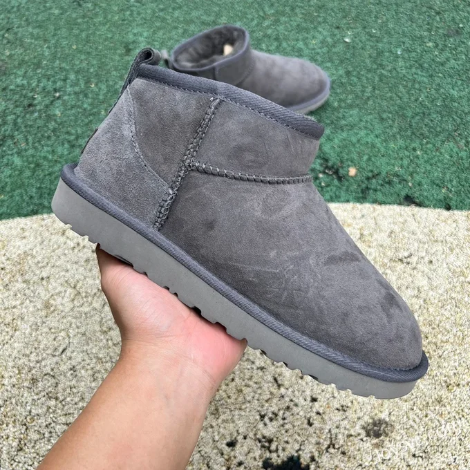 UGG Flat Sole Grey Mid Top Boots