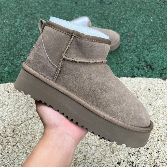 UGG Thick Sole Dark Grey Mid Top Boots