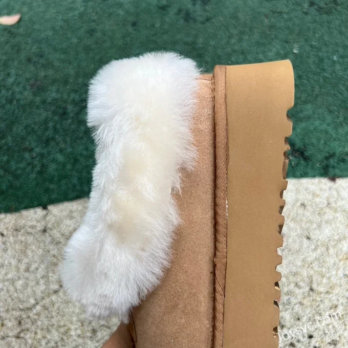 UGG Thick Sole Fur Brown Low Top Boots