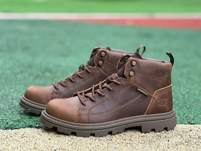 Caterpillar WP Series Mid Dark Brown Boots - Rugged Outdoor Ankle Boots