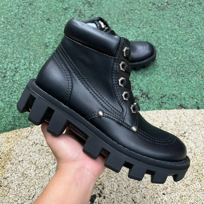 Louis Vuitton x Timberland Black Leather Boots