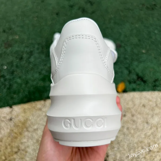 Gucci Wave Pure White Leather Round Toe Platform Shoes