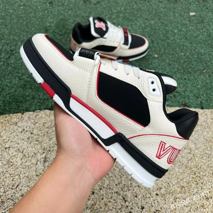 Louis Vuitton Trainer Beige Black Red