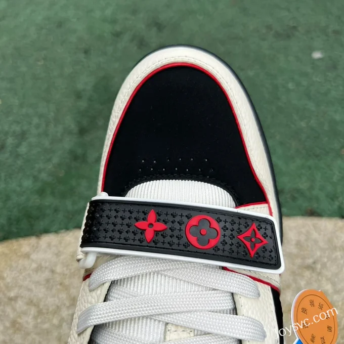 Louis Vuitton Trainer Beige Black Red