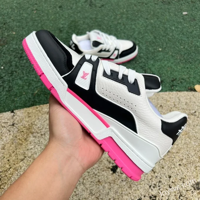 Louis Vuitton Trainer White Black Pink