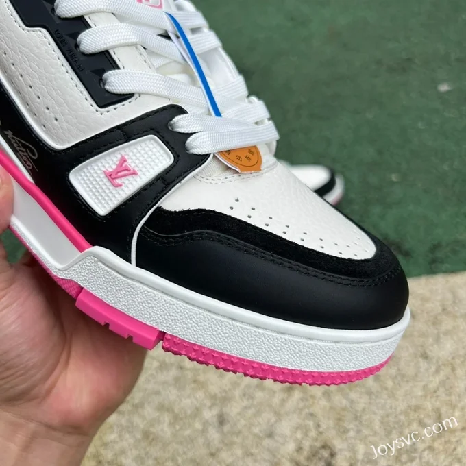 Louis Vuitton Trainer White Black Pink