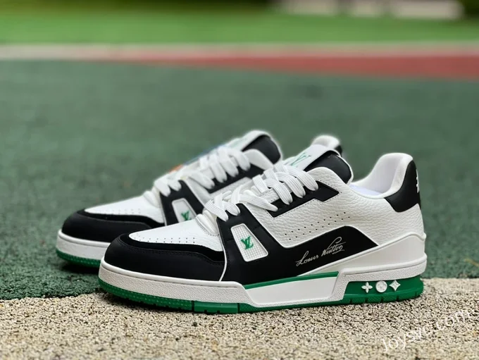 Louis Vuitton Trainer White Black Green