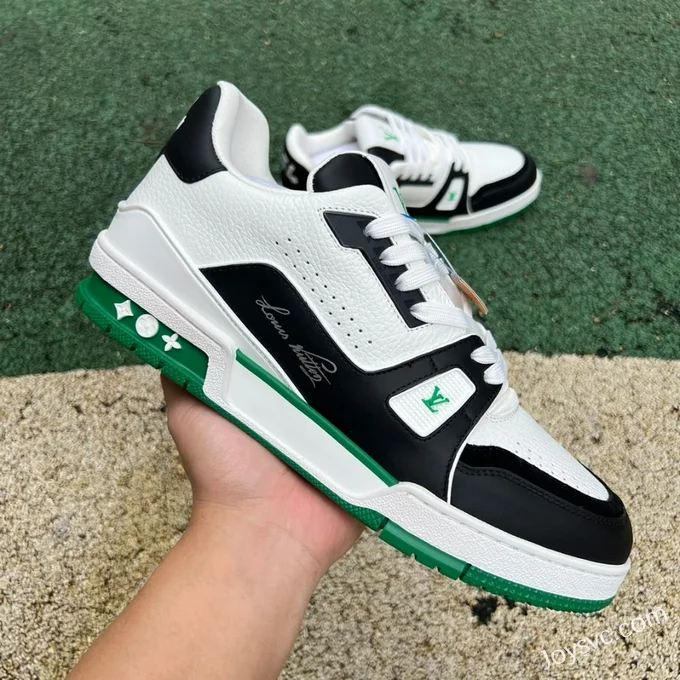 Louis Vuitton Trainer White Black Green