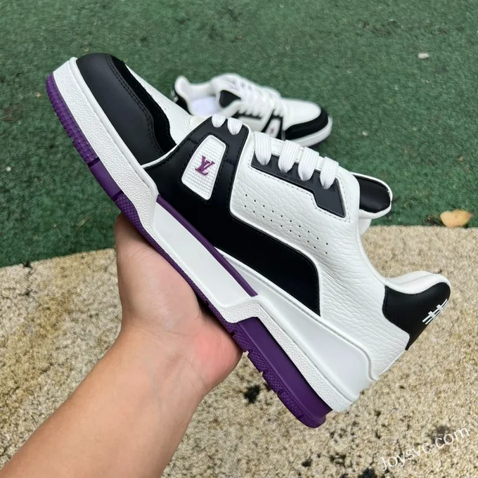 Louis Vuitton Trainer White Black Purple