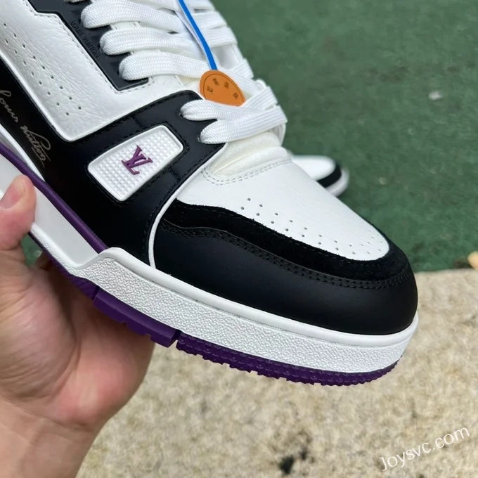 Louis Vuitton Trainer White Black Purple