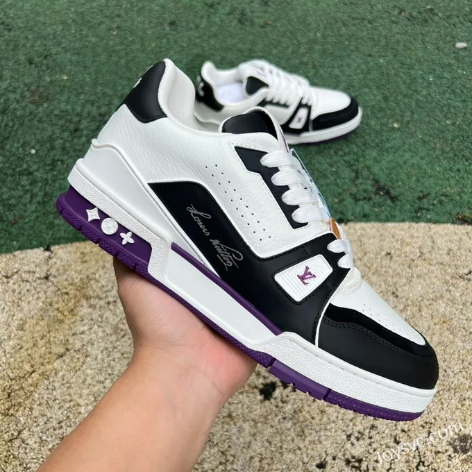 Louis Vuitton Trainer White Black Purple