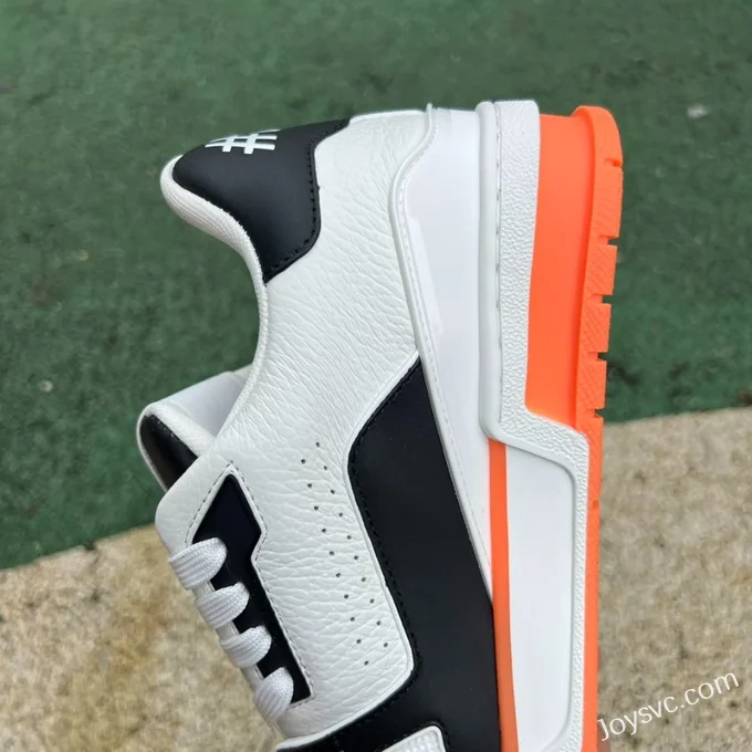 Louis Vuitton Trainer White Black Orange